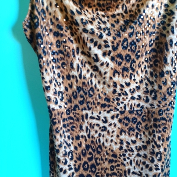 Vintage 90s/Y2K Leopard Print Slip Dress Medium - Picture 2 of 10